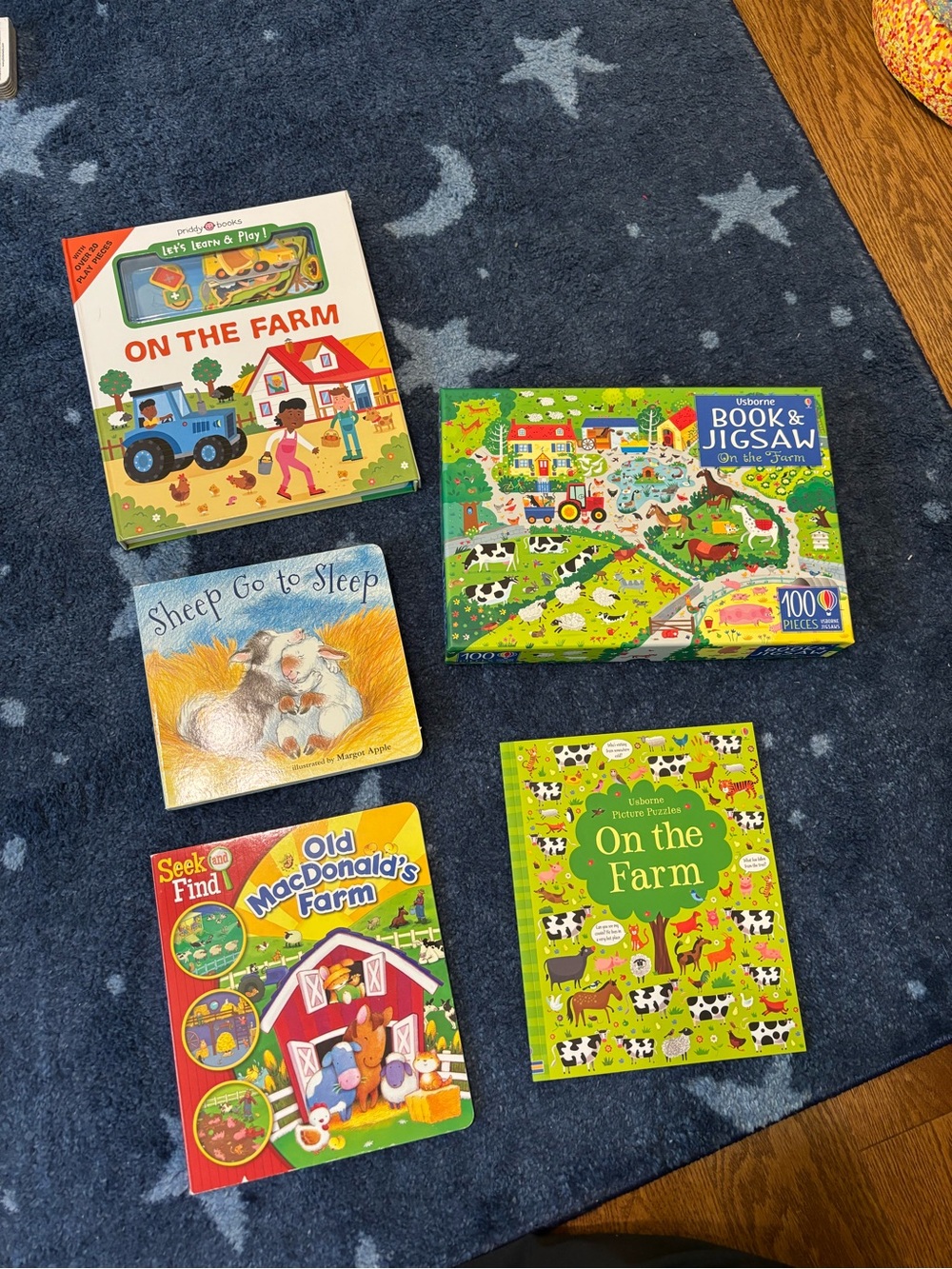 Children's Farm Board Books and Farm Puzzle Activity Book